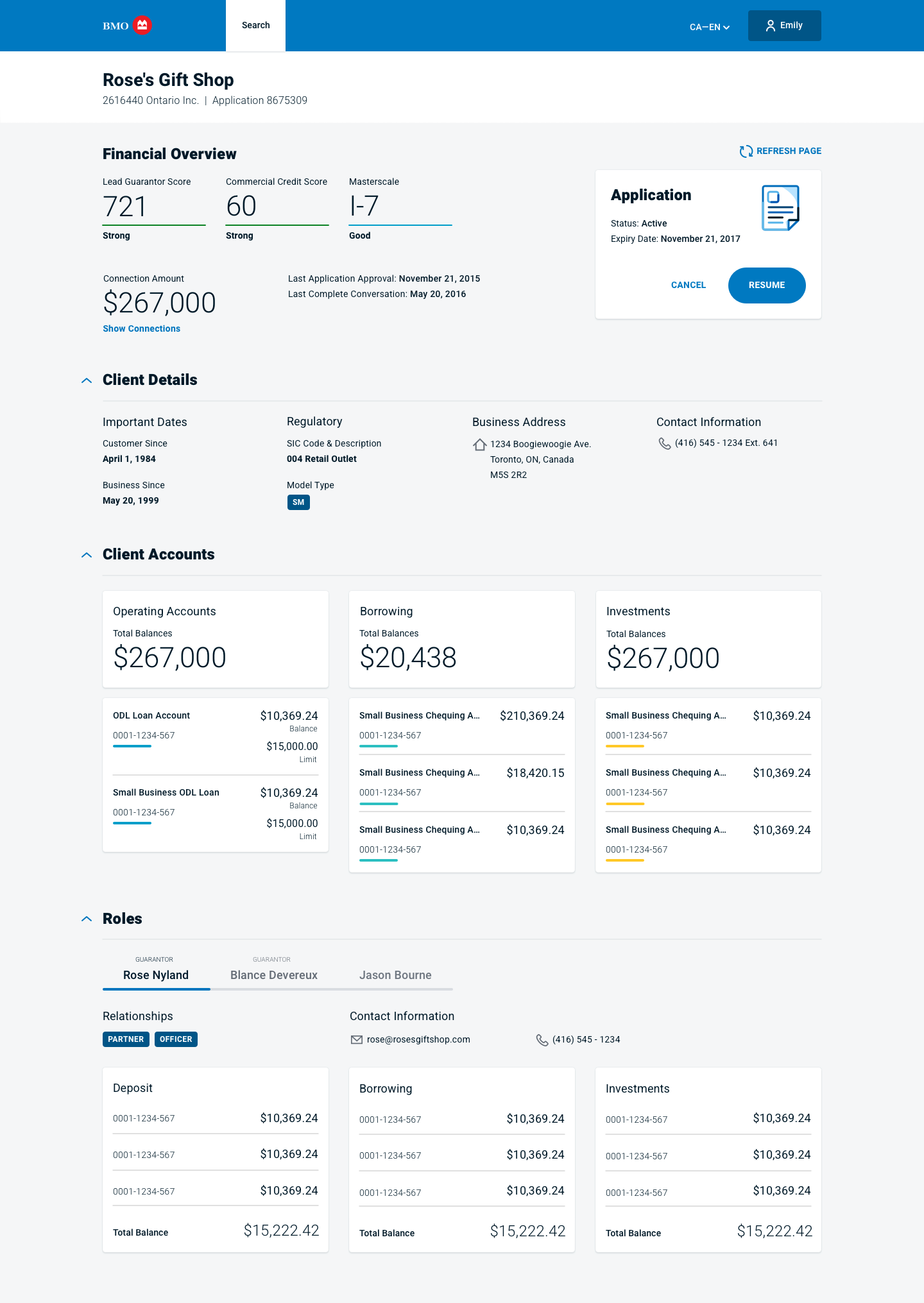 BBX client profile page screenshot
